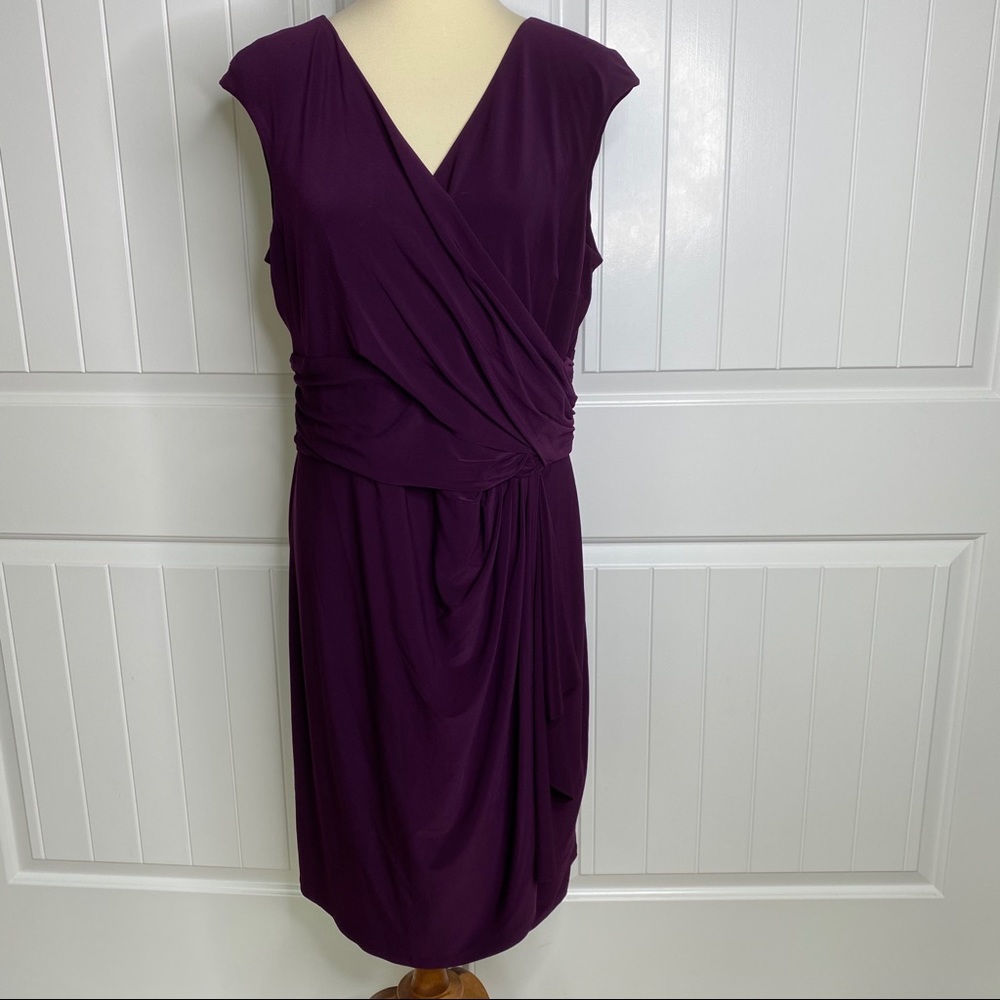 Ralph Lauren purple faux wrap dress size 16